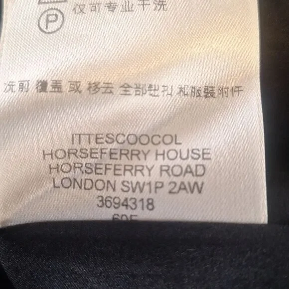 Burberry 100% silk black/ white/ grey lightweight midi dress size 12 - Picture 8 of 9